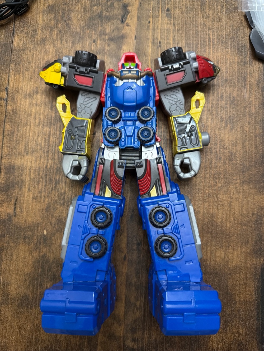 Power Rangers Megazord Transforming Robot Figure Blue Red Yellow